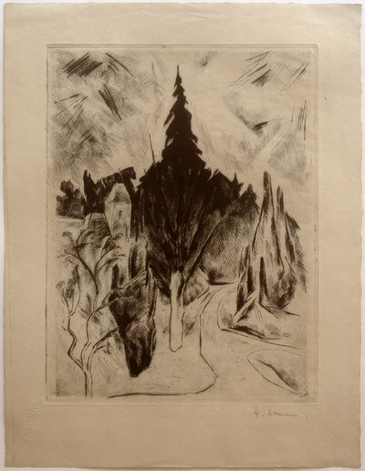 Park am Morgen von Heinrich Nauen