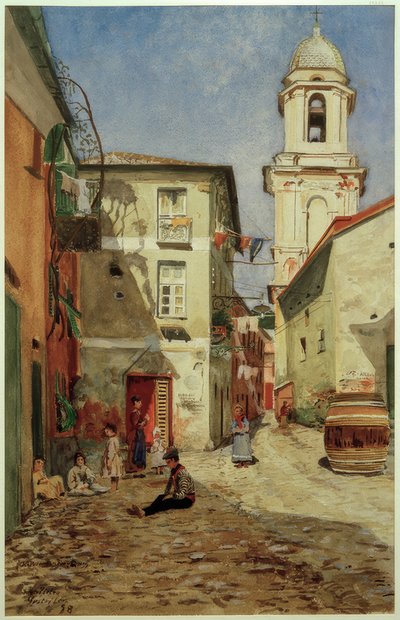 Straße in Sestri Levante von Heinrich Petersen Flensburg