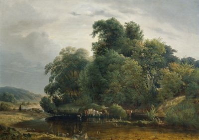 Landschaft mit Viehherde und Hirtin von Heinrich Peyer