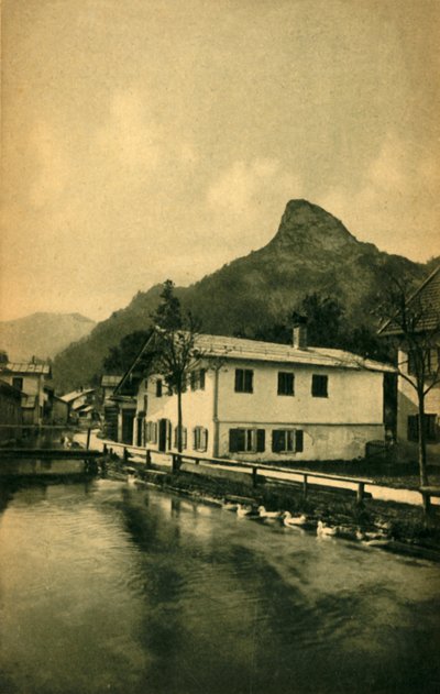 Der Mühlbach in Oberammergau, Bayern, Deutschland ca. 1922 von Heinrich Uhlschmid