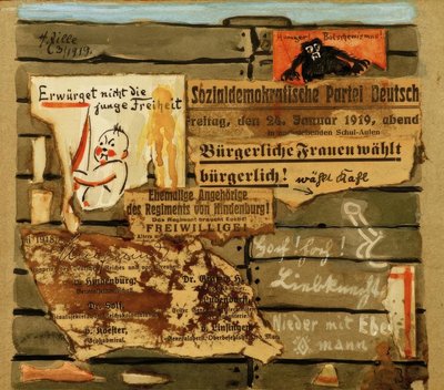 H. Zille, Plakatwand 1919 von Heinrich Zille