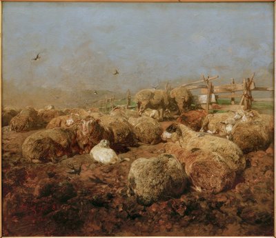 Schafe im Pferch von Heinrich von Zügel