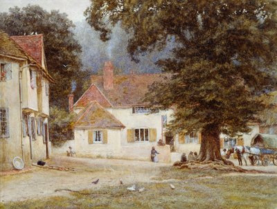 Ein Wagen bei einem Dorfgasthof, 1878 von Helen Allingham