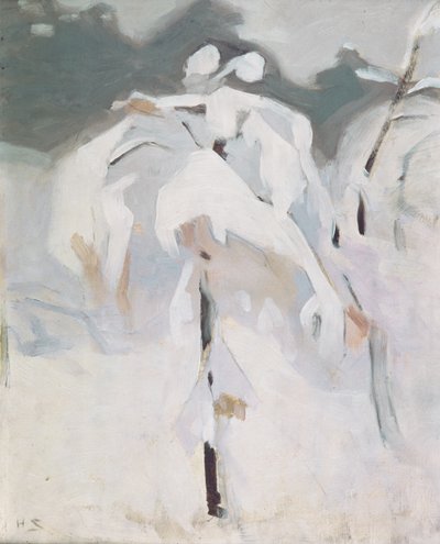 Schneebedeckte Birke, um 1913 von Helene Schjerfbeck
