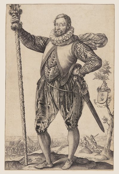Ein Pikeman nach links gedreht von Hendrick Goltzius