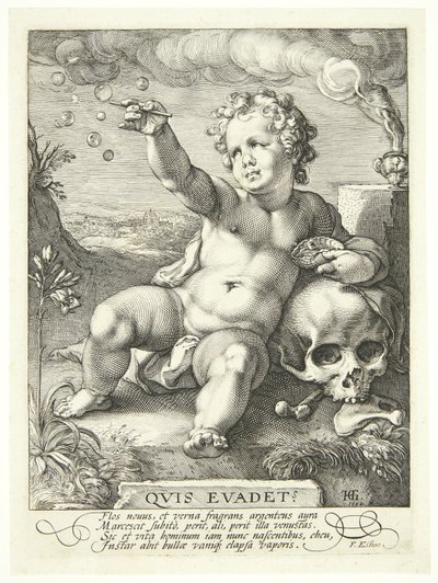 Allegorie über die Vergänglichkeit des Lebens ("Quis Evadet?") von Hendrick Goltzius