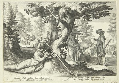 Battus wird in Stein verwandelt von Hendrick Goltzius