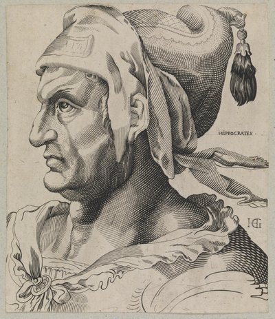 Hippokrates. Büste eines Mannes im Profil von Hendrick Goltzius