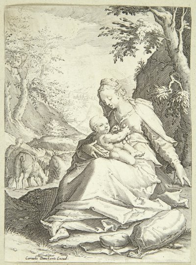 Die Rast auf der Flucht nach Ägypten von Hendrick Goltzius