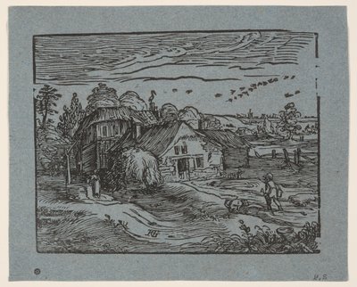 Landschaft mit einem Bauernhaus von Hendrick Goltzius