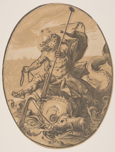 Oceanus, aus Die Gottheiten von Hendrick Goltzius