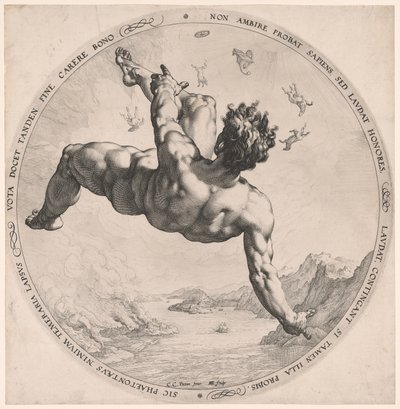 Phaeton, aus Die vier Schändlichen von Hendrick Goltzius