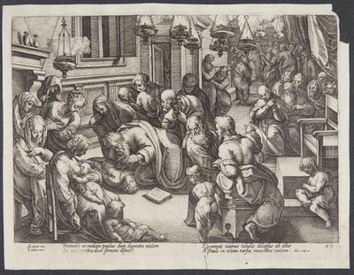 St. Paulus erweckt Eutychus von Hendrick Goltzius