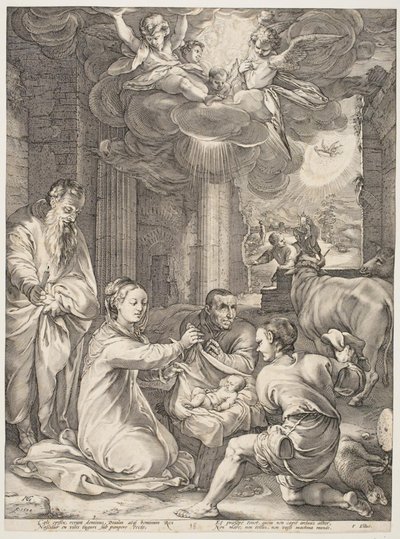 Die Anbetung der Hirten von Hendrick Goltzius
