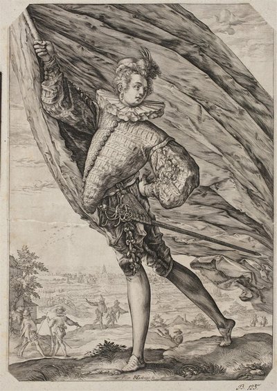 Der große Fahnenträger von Hendrick Goltzius