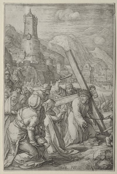 Die Passion: Christus trägt das Kreuz von Hendrick Goltzius