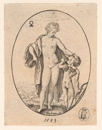 Venus und Amor von Hendrick Goltzius