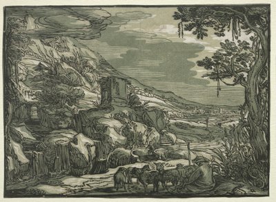 Arkadische Landschaft, ca. 1615 von Hendrik Goltzius