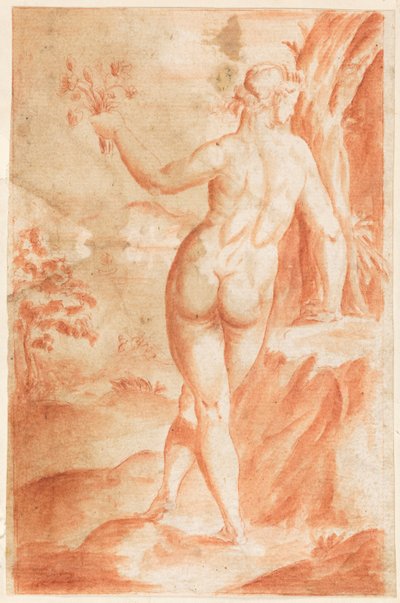 Studie einer nackten Figur im Freien von Hendrik Goltzius