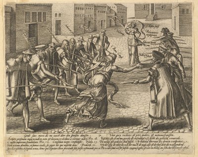 Die Missbräuche des Gesetzes, Platte 7, n.d. von Hendrik Goltzius
