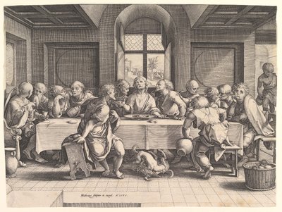 Das letzte Abendmahl, 1585 von Hendrik Goltzius