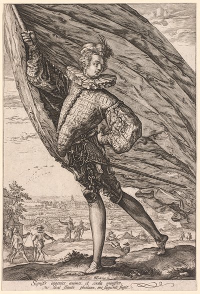 Der Fahnenträger, nach links gewandt, 1587 von Hendrik Goltzius