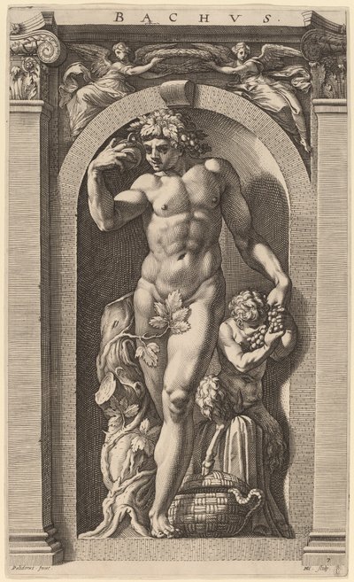 Bacchus von Hendrik Goltzius after Polidoro da Caravaggio