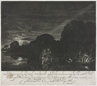 Die Flucht nach Ägypten bei Nacht von Hendrik Goudt