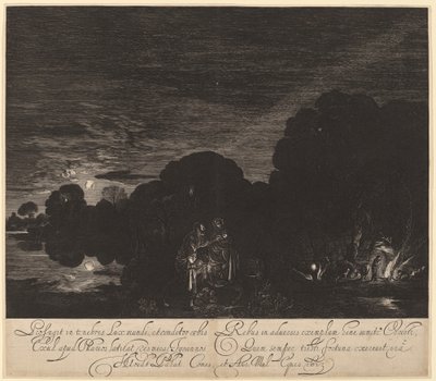Die Flucht nach Ägypten von Hendrik Goudt after Adam Elsheimer