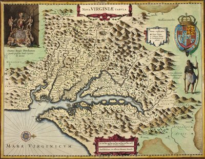 Eine Karte von Virginia von Hendrik I Hondius