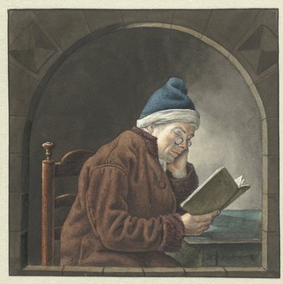 Lesender Mann von Hendrik Jan van Amerom