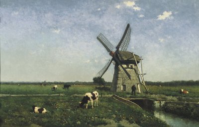 Landschaft mit Windmühle bei Schiedam, 1873 von Hendrik Johannes Weissenbruch