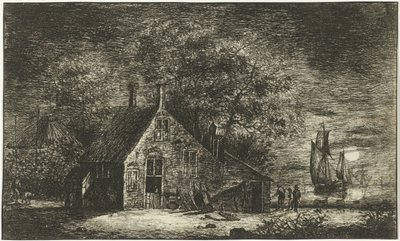 Bauernhof an einem Fluss von Hendrik Kobell