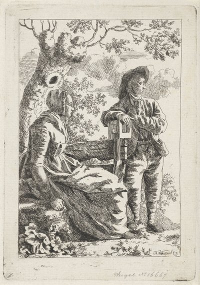 Mann und eine Frau bei einem Baum von Hendrik Kuipers