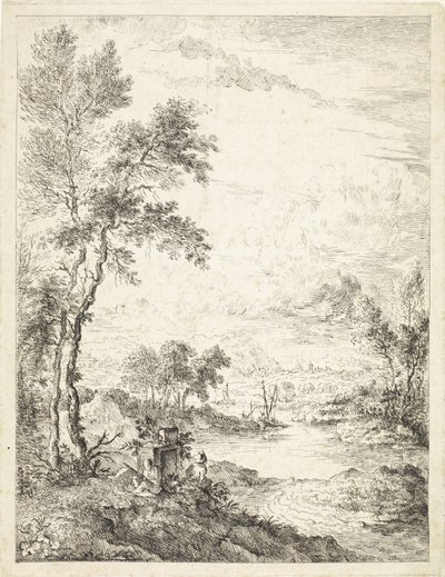 Landschaft mit einem Fluss von Hendrik Tavenier