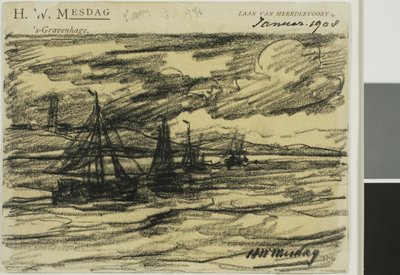 Schiffe auf See von Hendrik Willem Mesdag
