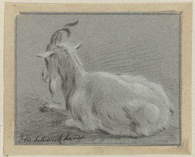 Liegende Ziege von Hendrik Willem Schweickhardt (signed by artist)