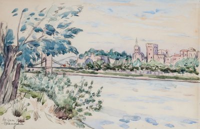 Avignon, der Papstpalast von Henri Charles Manguin