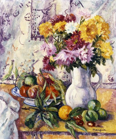 Chrysanthemen und Früchte von Henri Charles Manguin