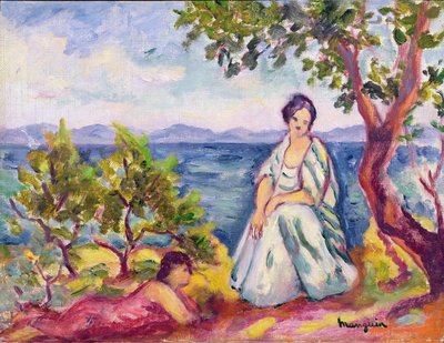 Zwei Figuren am Wasser von Henri Charles Manguin
