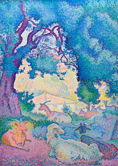 Landschaft mit Ziegen von Henri Edmond Cross