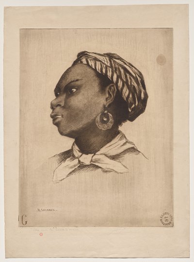 Eine afrikanische Frau, nach Eva Gonzalès von Henri Charles Guérard