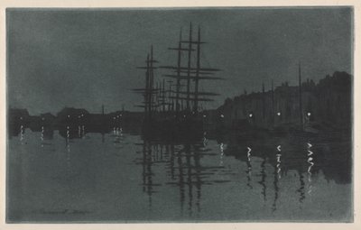 Mondschein in Dieppe von Henri Charles Guérard