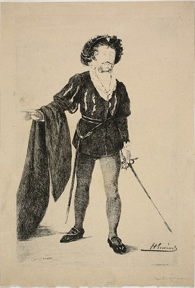 Faure in der Rolle des Hamlet von Henri Charles Guérard