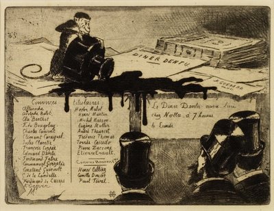 Affe kippt ein Tintenfass um von Henri Charles Guérard