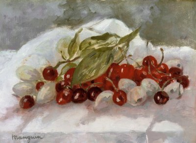 Stillleben: Kirschen und Ananas von Henri Charles Manguin