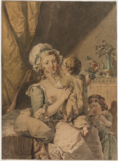 Mutter mit zwei Kindern von Henri Chevaux