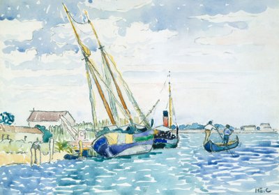 Meereslandschaft Boote in der Nähe von Venedig, 1903 von Henri Edmond Cross