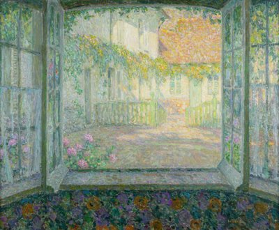 Hof von einem Fenster aus von Henri Eugene Augustin Le Sidaner