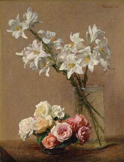 Rosen und Lilien, 1888 von Ignace Henri Jean Fantin Latour